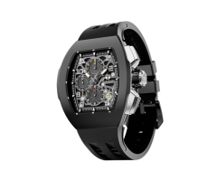 Tsarbomba Atomic-Interchangeable Calendar Watch Fluororubber Black