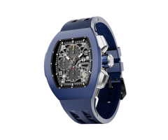 Tsarbomba Atomic-Interchangeable Calendar Watch Fluororubber Blue