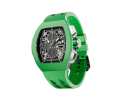 Tsarbomba Atomic-Interchangeable Calendar Watch Fluororubber Green