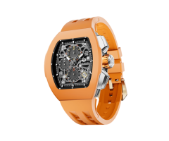 Tsarbomba Atomic-Interchangeable Calendar Watch Fluororubber Orange