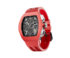 Tsarbomba Atomic-Interchangeable Calendar Watch Fluororubber Red