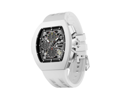 Tsarbomba Atomic-Interchangeable Calendar Watch Fluororubber White