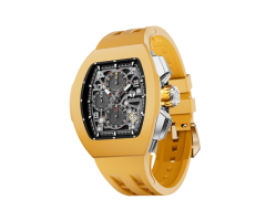 Tsarbomba Atomic-Interchangeable Calendar Watch Fluororubber Yellow